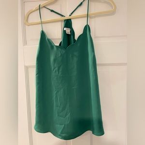 J Crew Scalloped Green Tank